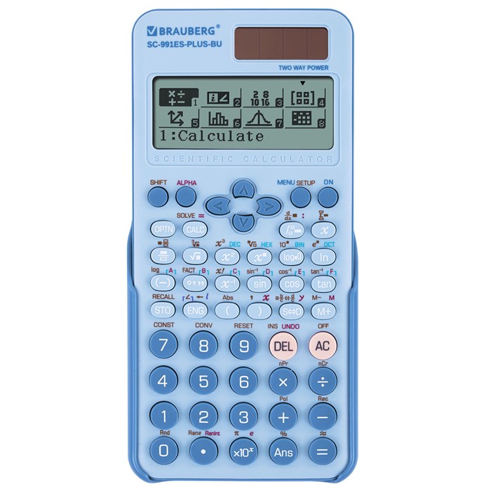 Калькулятор инженерный BRAUBERG SC-991ES-PLUS-BU (164х80 мм), 552 функции, 10+2 разряда, ГОЛУБОЙ, 272653 272653 - фото 340138