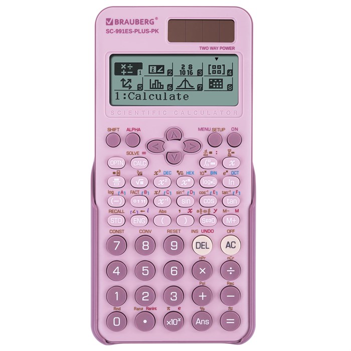 Калькулятор инженерный BRAUBERG SC-991ES-PLUS-PK (164х80 мм), 552 функции, 10+2 разряда, РОЗОВЫЙ, 272654 272654 - фото 340150