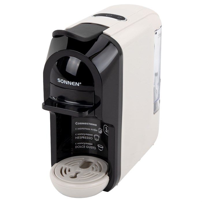 Кофемашина капсульная 3 в 1 для молотого кофе и капсул DOLCE GUSTO и NESPRESSO, SONNEN CM510B, 1450 Вт, 0,6 л, бежевая, 457338 457338 - фото 340259