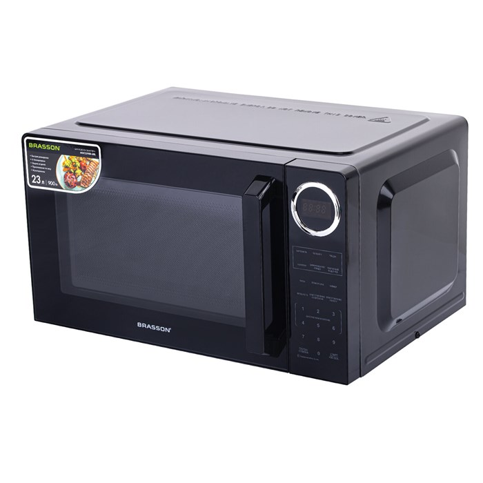 Микроволновая печь BRASSON (БРАССОН) MW2390D-6BL, 23 л, 900 Вт, сенсорное управление, дисплей, таймер, 6 АВТОПРОГРАММ, черная, 454980 454980 - фото 340311