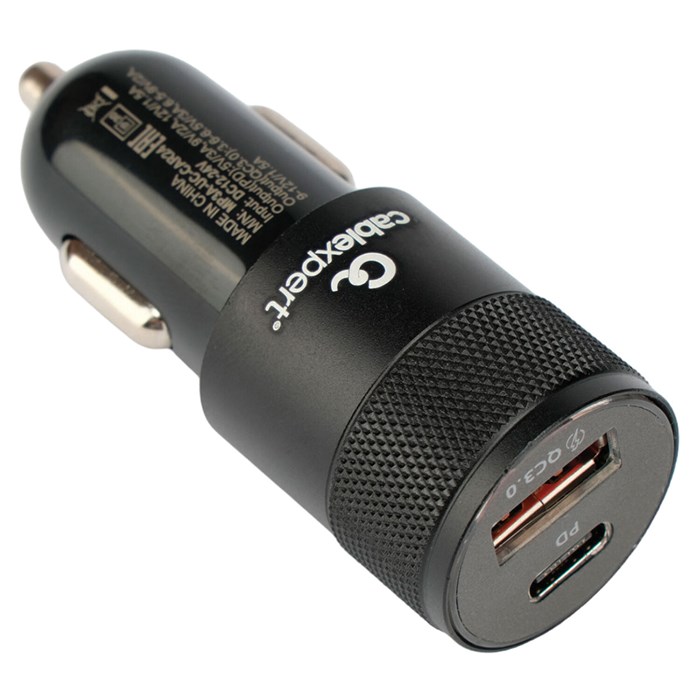 Зарядное устройство автомобильное CABLEXPERT 38 Вт, 3 А, QC3.0/PD, 1 х USB, 1 х Type-C, MP3A-UC-CAR24 514294 - фото 340796