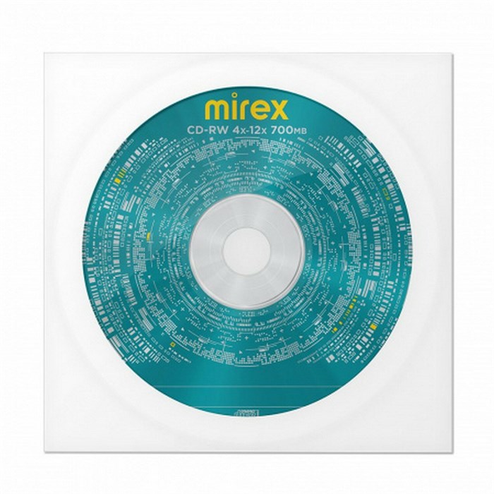 Диск CD-RW MIREX, 700 Мб, 4-12x, бумажный конверт, 1 штука, UL121002A8C 514018 - фото 341070