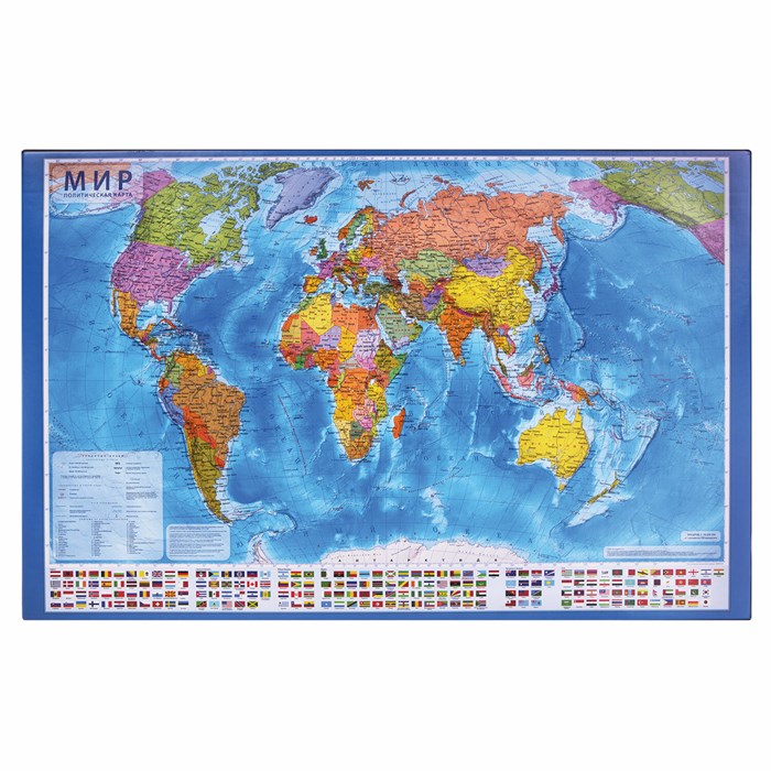 Коврик-подкладка настольный для письма (590х380 мм), с картой мира, BRAUBERG, 236777 236777 - фото 343807