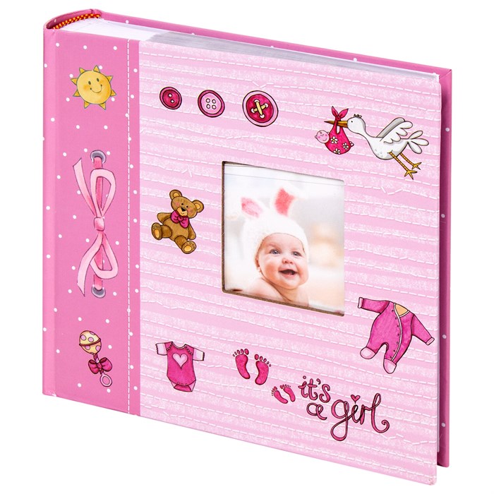Фотоальбом BRAUBERG "It's a girl" на 200 фото 10х15 см, твердая обложка, бумажные страницы, бокс, розовый, 391145 391145 - фото 345700