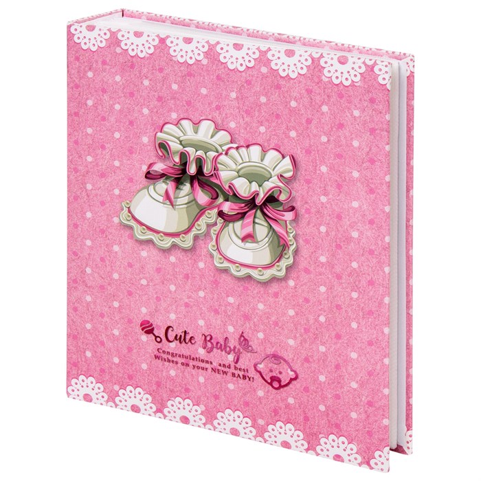 Фотоальбом BRAUBERG "Baby shoes" на 200 фото 10х15 см, твердая обложка, термосклейка, розовый, 39114 391148 - фото 345736