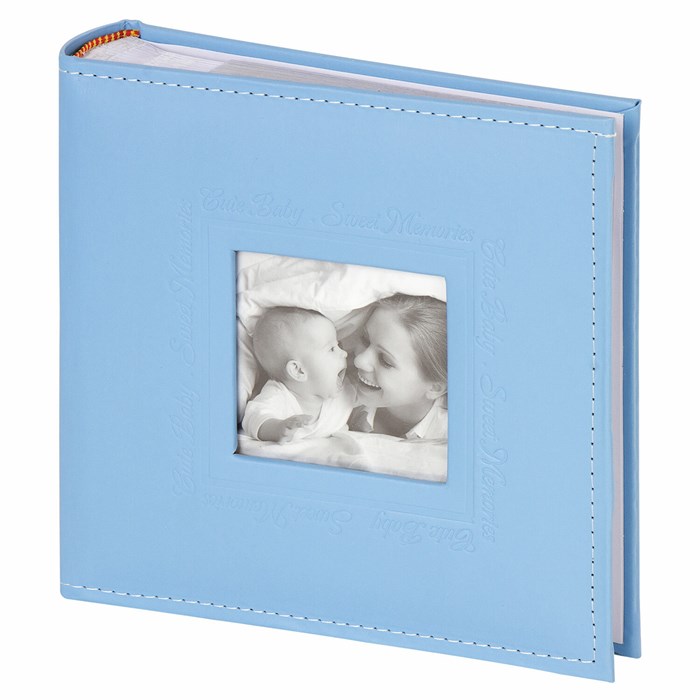 Фотоальбом BRAUBERG "Cute Baby" на 200 фото 10х15 см, под кожу, бумажные страницы, бокс, синий, 391142 391142 - фото 345835