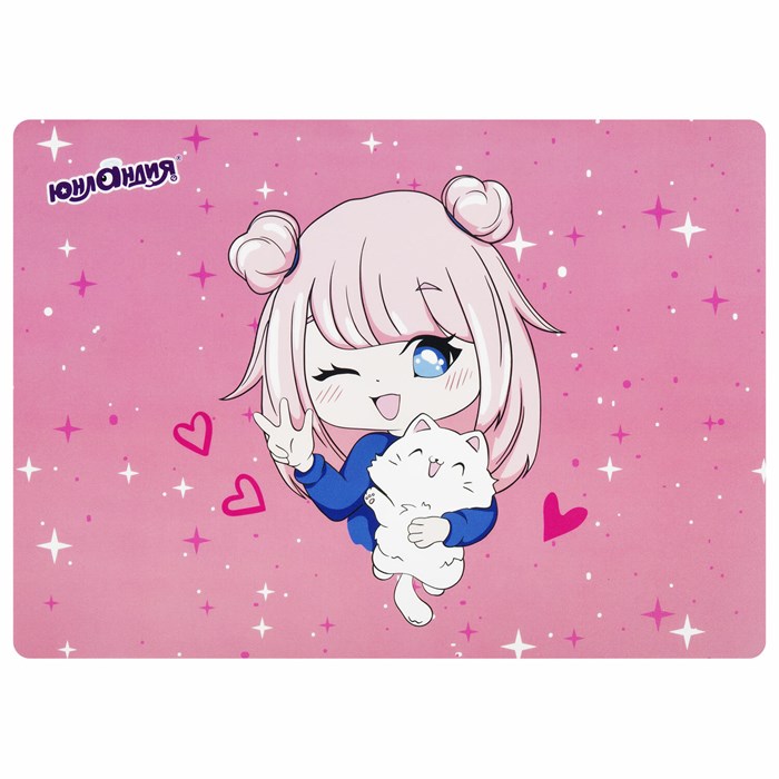 Настольное покрытие ЮНЛАНДИЯ, А4+, пластик, 33x23 см, "Anime pals", 272371 272371 - фото 354694