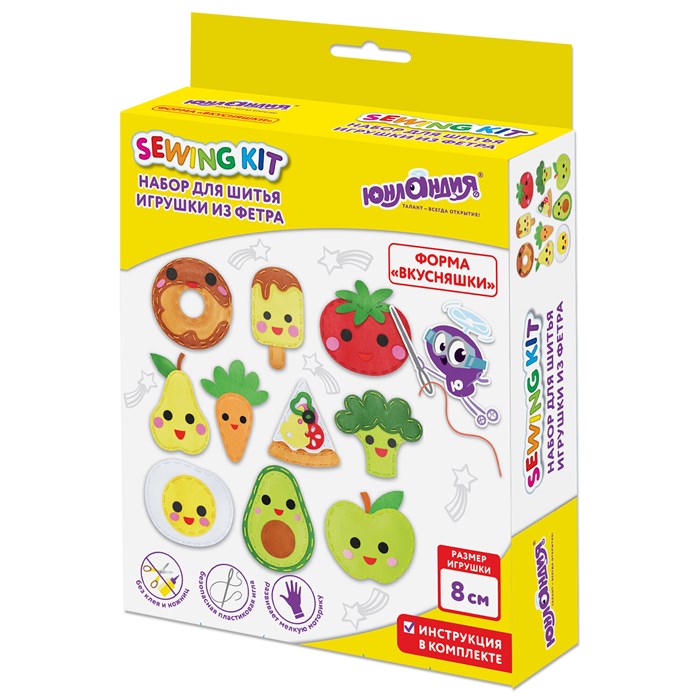 Набор для шитья игрушки из фетра "Вкусняшки", 10 игрушек, ЮНЛАНДИЯ, 664734 664734 - фото 354768
