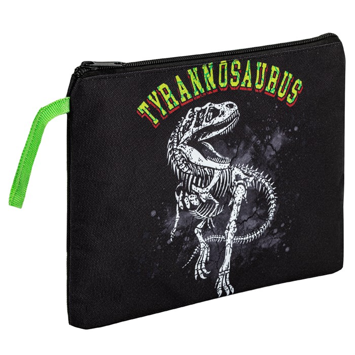 Папка для тетрадей BRAUBERG А5, 1 отделение, полиэстер, на молнии, с ручкой, "Tyrannosaur", 272203 272203 - фото 355024