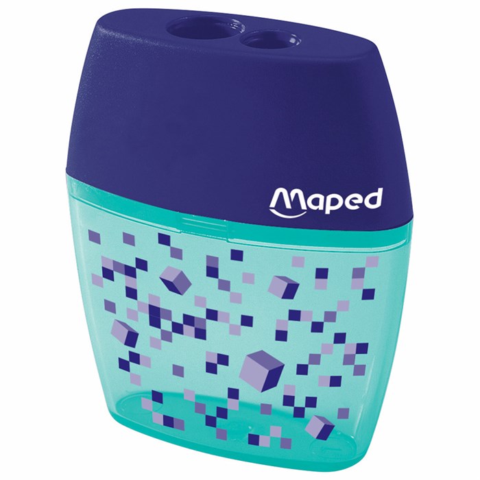 Точилка с контейнером MAPED (Франция) "Pixel Party", 2 отверстия, яркий цвет корпуса, 035023 272971 - фото 356047