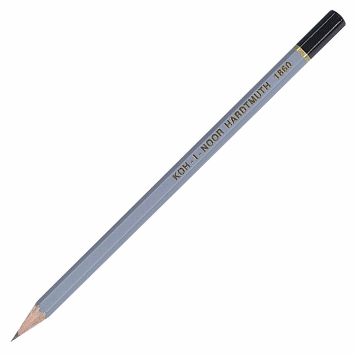 Карандаш чернографитный KOH-I-NOOR 1860, 1 шт., 4B, корпус серый, 186004B00104 182078 - фото 356730