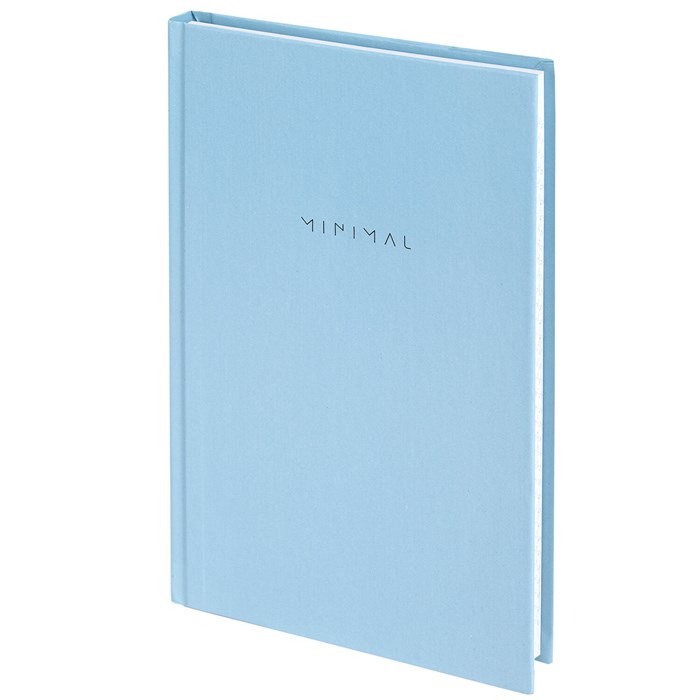Блокнот А5 134х206 мм, 80 л., твёрдый, клетка, BRAUBERG "Minimal", голубой, 116442 116442 - фото 356856