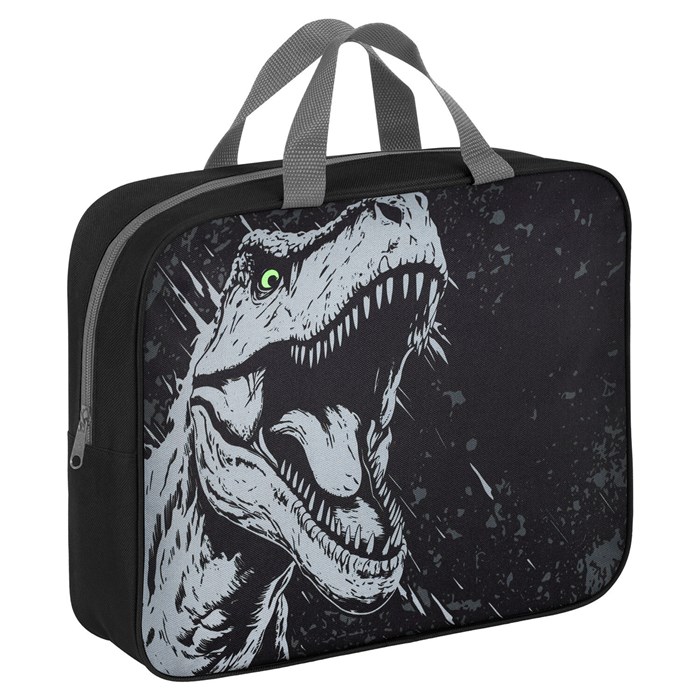 Папка на молнии с ручками BRAUBERG А4, 1 отделение, полиэстер, 80 мм, "Scary dino", 273308 273308 - фото 360322
