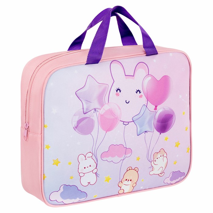 Папка на молнии с ручками BRAUBERG KIDS А4, 1 отделение, полиэстер, 80 мм, "Dreamy clouds", 273314 273314 - фото 360335