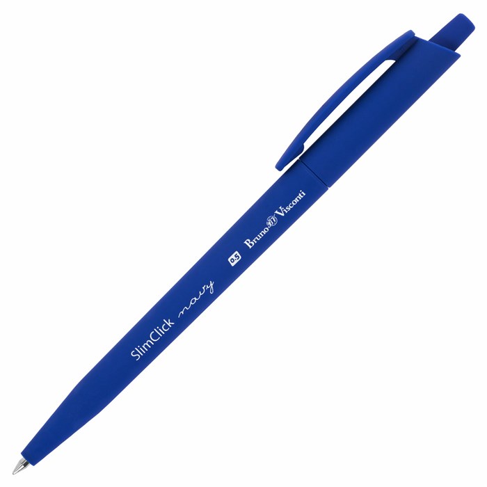 Ручка шариковая автоматическая BRUNO VISCONTI "SlimClick NAVY", СИНЯЯ, линия 0,4 мм, 20-0419 144545 - фото 360926