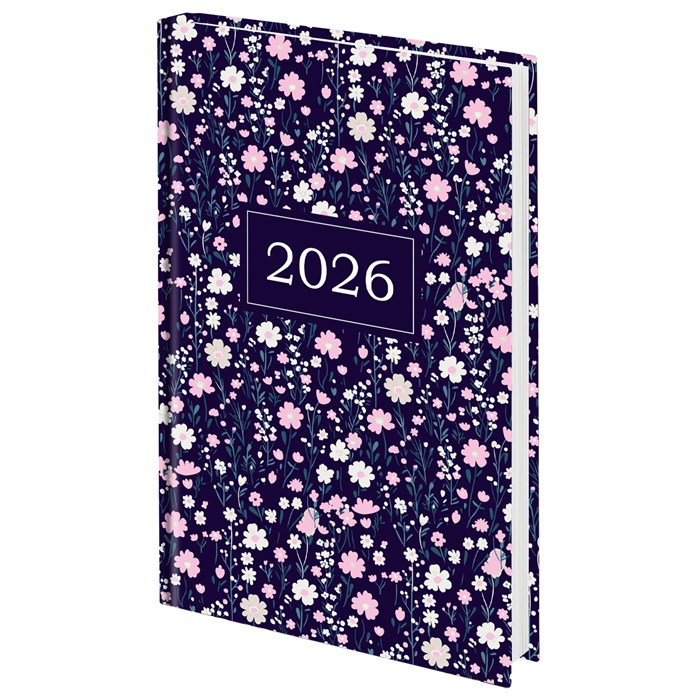 Ежедневник датированный 2026 145х215 мм, А5, STAFF, ламинированная обложка, "Flowers", 117318 117318 - фото 361753