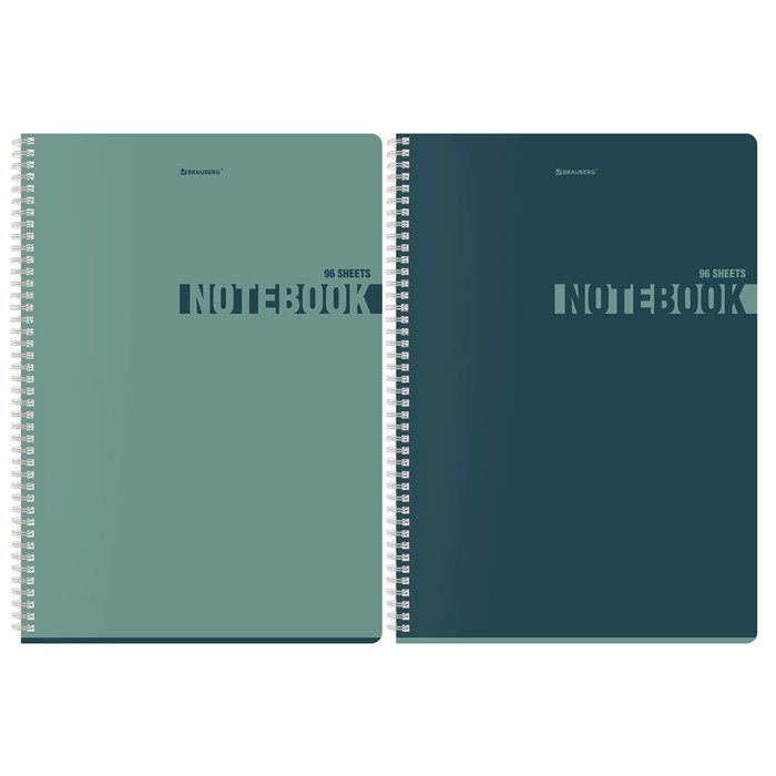 Тетрадь А4, 96 л., BRAUBERG, гребень, клетка, матовая ламинация, "NoteColor" (микс в спайке), 405316 405316 - фото 362249