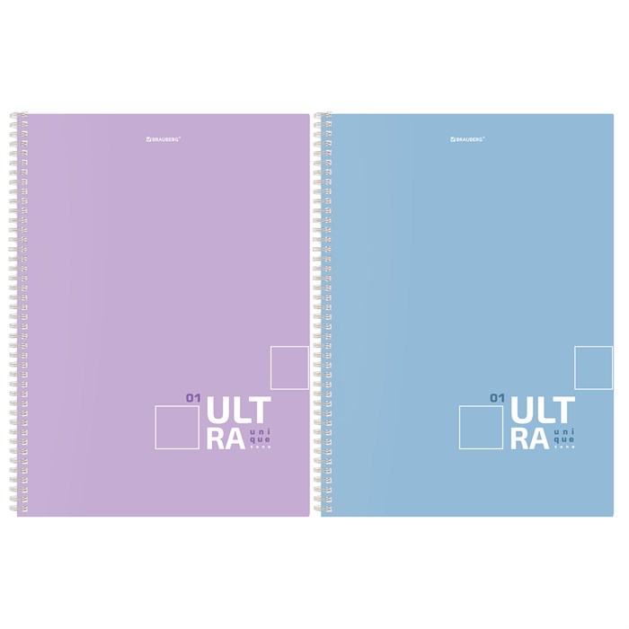 Тетрадь А4, 96 л., BRAUBERG, гребень, клетка, матовая ламинация, "UltraTone" (микс в спайке), 405317 405317 - фото 362255