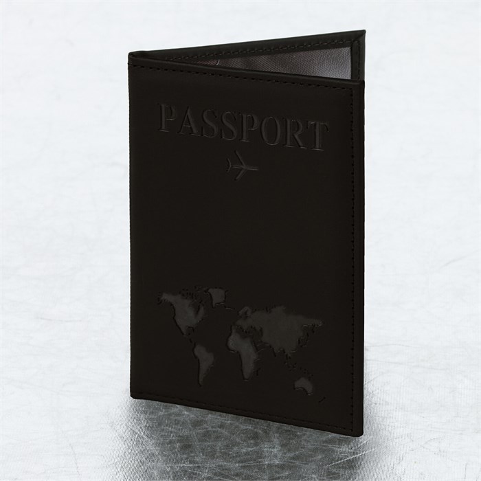 Обложка для паспорта "Passport map", экокожа soft-touch, черная, STAFF, 238760 238760 - фото 363026