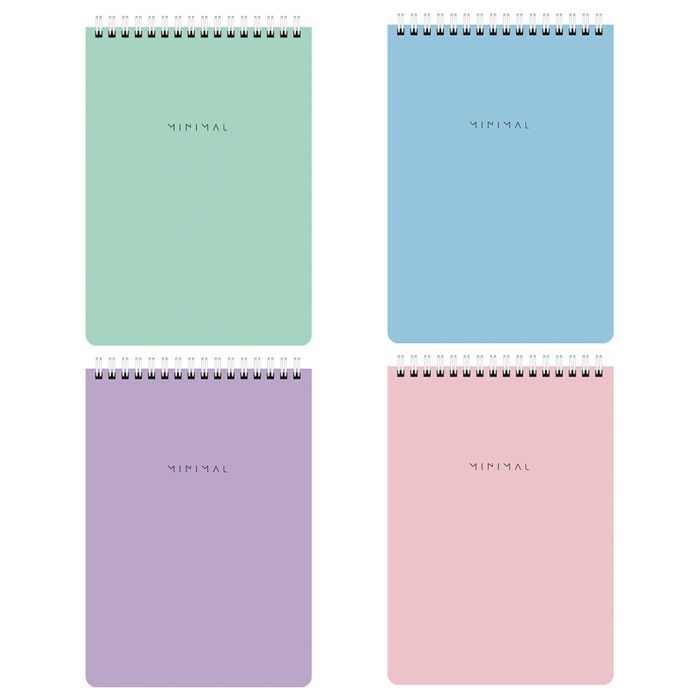 Блокнот А5 146х206 мм, 60 л., гребень, картон, жесткая подложка, клетка, BRAUBERG "Minimal Pastel", 116427 116427 - фото 363098
