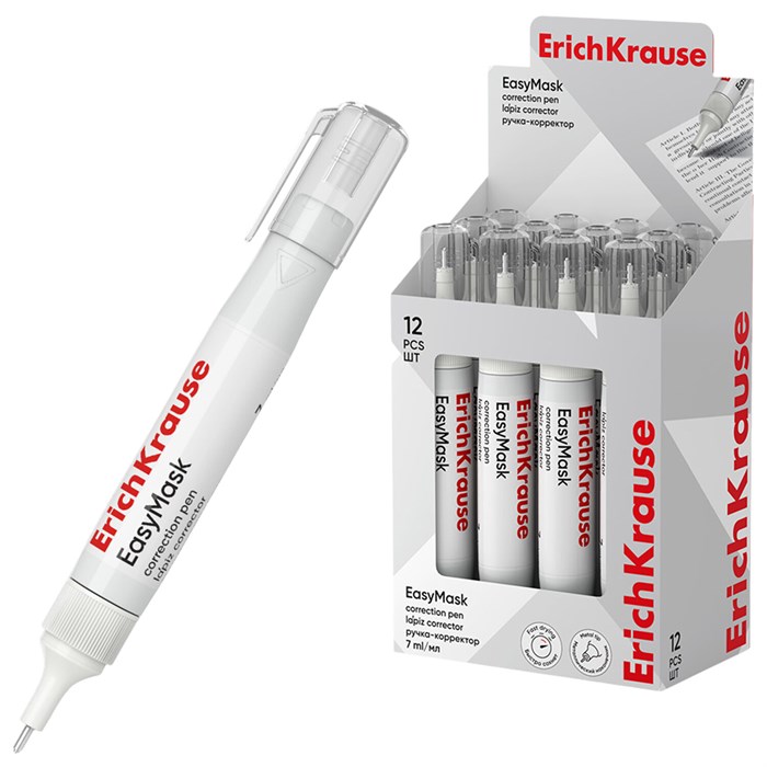 Ручка-корректор ERICH KRAUSE "EasyMask", 7 мл, металлический наконечник, 55989 274222 - фото 363273