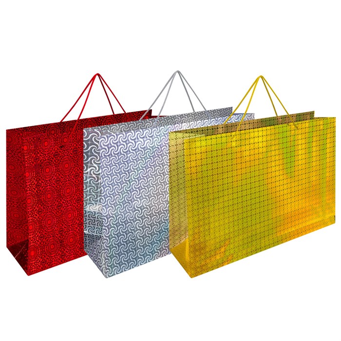 Пакет подарочный (1 шт.) 62x17x42 см, "BIG SIZE", голография, ассорти 3 цвета, ЗОЛОТАЯ СКАЗКА, 609731 609731 - фото 369623