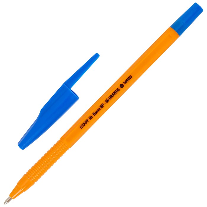 Ручка шариковая STAFF "Basic BP-66 ORANGE", СИНЯЯ, корпус оранжевый, узел 1 мм, линия письма 0,5 мм, 144453 144453 - фото 369679