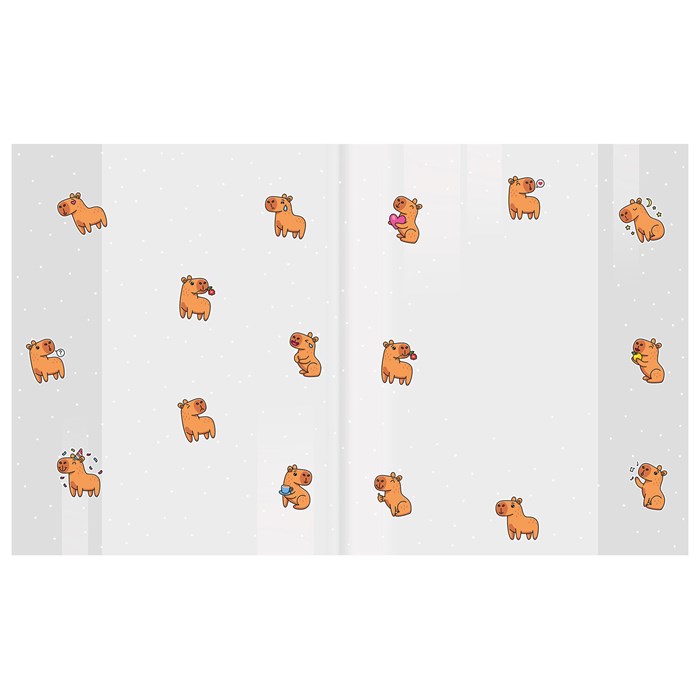 Обложки "CAPYBARAS" для тетрадей и дневников, КОМПЛЕКТ 10 шт., ПЛОТНЫЕ, 210х350 мм, 110 мкм, FUNSTER (ФАНСТЕР), 274087 274087 - фото 371735