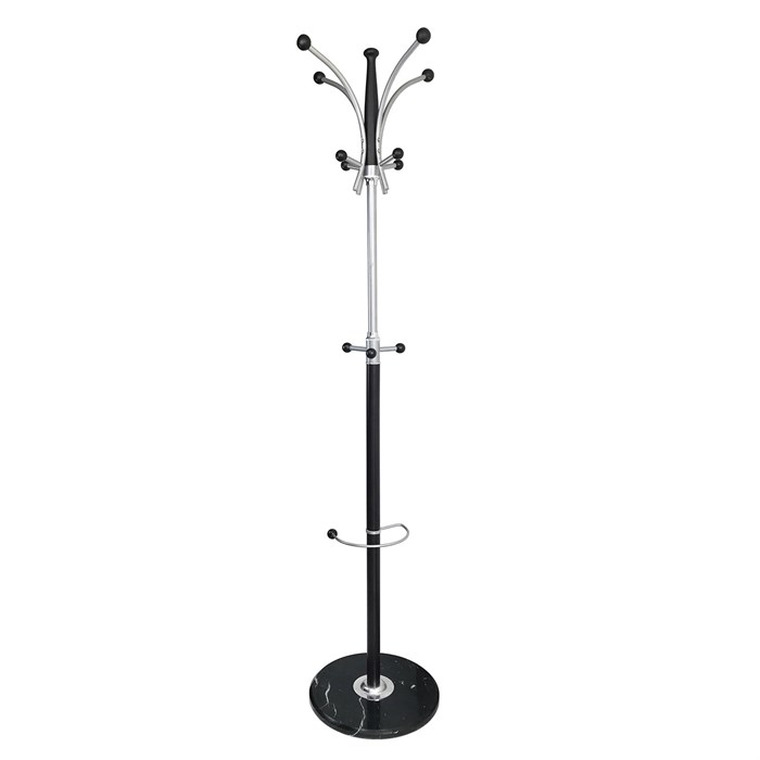 Вешалка-стойка "Квартет-З", 1,79 м, основание 40 см, 4 крючка + место для зонтов, металл, белая 606435