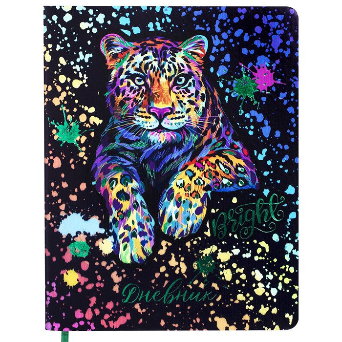 Дневник 1-4 класс 48 л., кожзам (гибкая), печать, фольга, ЮНЛАНДИЯ, "Bright Wildlife", 106166 106166