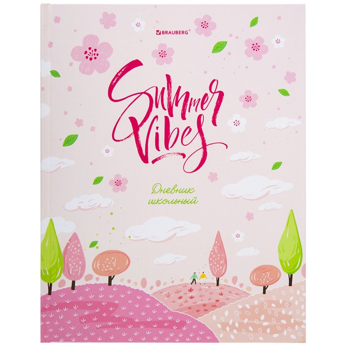 Дневник 5-11 класс 48 л., твердый, BRAUBERG, глянцевая ламинация, с подсказом, "Летний", 106631 106631