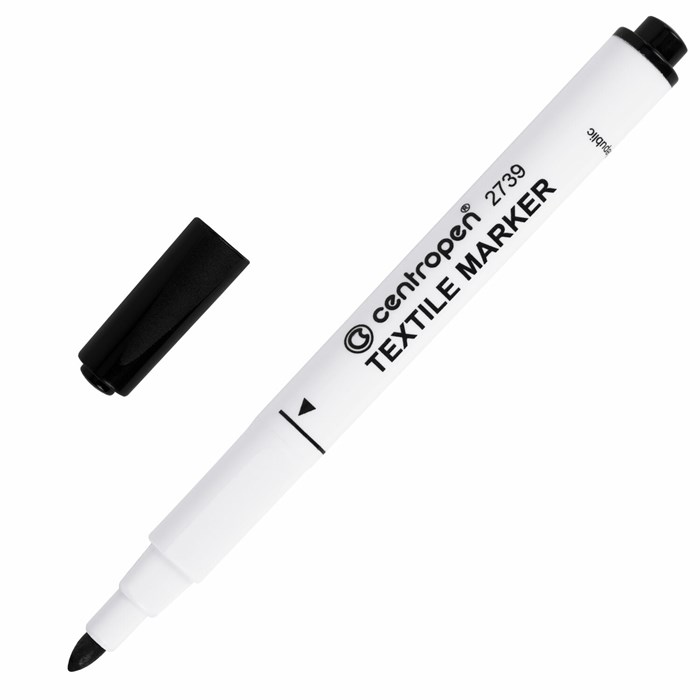 Маркер для ткани ЧЕРНЫЙ CENTROPEN Textile Marker, круглый наконечник, 1,8 мм, 2739 151102 - фото 37522