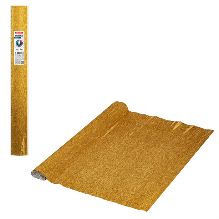 Бумага гофрированная/креповая (ИТАЛИЯ) 180 г/м2, 50х250 см, античное золото (807), BRAUBERG FIORE, 112660 112660