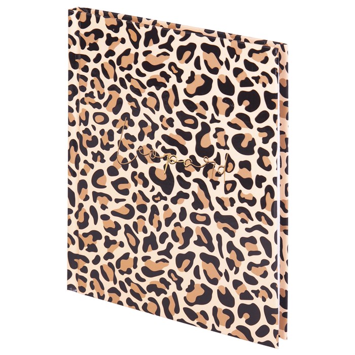 Блокнот МАЛЫЙ ФОРМАТ (110х147 мм), А6, 80 л., твёрдый, клетка, выборочный лак, STAFF, "Leopard", 114445 114445