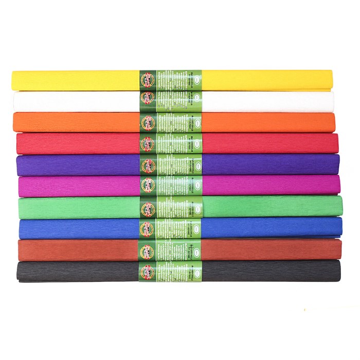 Бумага креповая KOH-I-NOOR, 50х200 см, 10 рулонов, классические цвета, 9755, 9755037002PM 116665