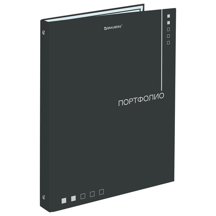 Папка-портфолио универсальная, 4 кольца, 20 файлов, 7БЦ матовая, BRAUBERG "Minimalism", 117553 117553