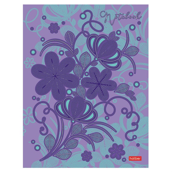 Блокнот А5 167х216 мм, 80 л., твёрдый, клетка, матовая ламинация, блок 5 цветов, HATBER, "Искусство орнамента", 085277, 80ББ5лофВ130982 117638