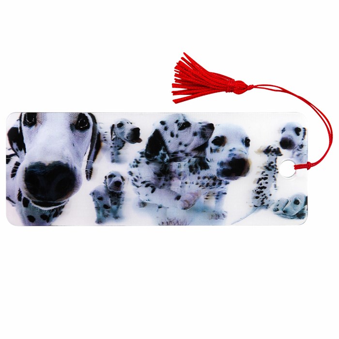 Закладка для книг с линейкой 3D-ОБЪЕМНАЯ BRAUBERG, "Далматинцы", с декоративным шнурком, 125758 125758