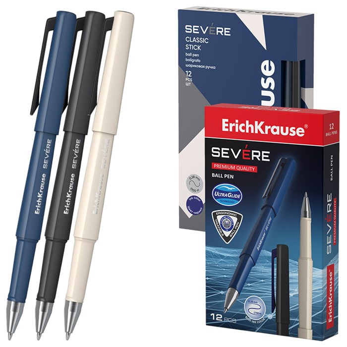 Ручка шариковая ERICH KRAUSE "Severe Stick Classic", СИНЯЯ, корпус ассорти,0,7 мм, линия 0,28 мм, 48079 144575