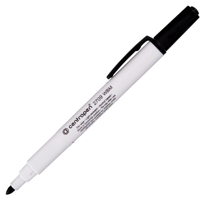 Маркер стираемый для белой доски ЧЕРНЫЙ, CENTROPEN "Dry-Wipe", 1,8 мм, 2709, 527098712 152014