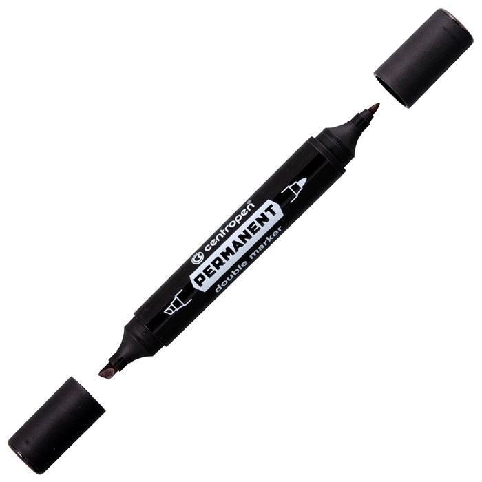 Маркер перманентный двусторонний CENTROPEN 1666, ЧЕРНЫЙ, круглый/скошенный, 1/1-4 мм, 616660112 152029