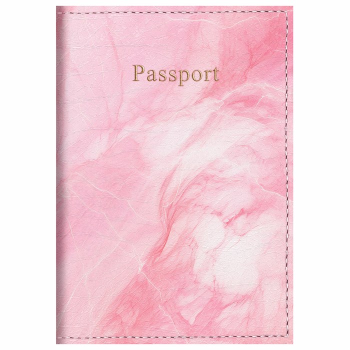 Обложка для паспорта искусственная кожа, принт "Soft Marble", пудрово-розовый, STAFF, 238870 238870