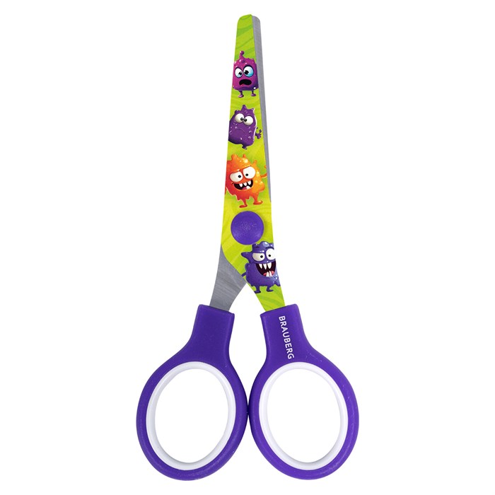 Ножницы 130 мм сиреневые, с цветной печатью "Милые монстры", BRAUBERG CUTE MONSTERS, 238958 238958