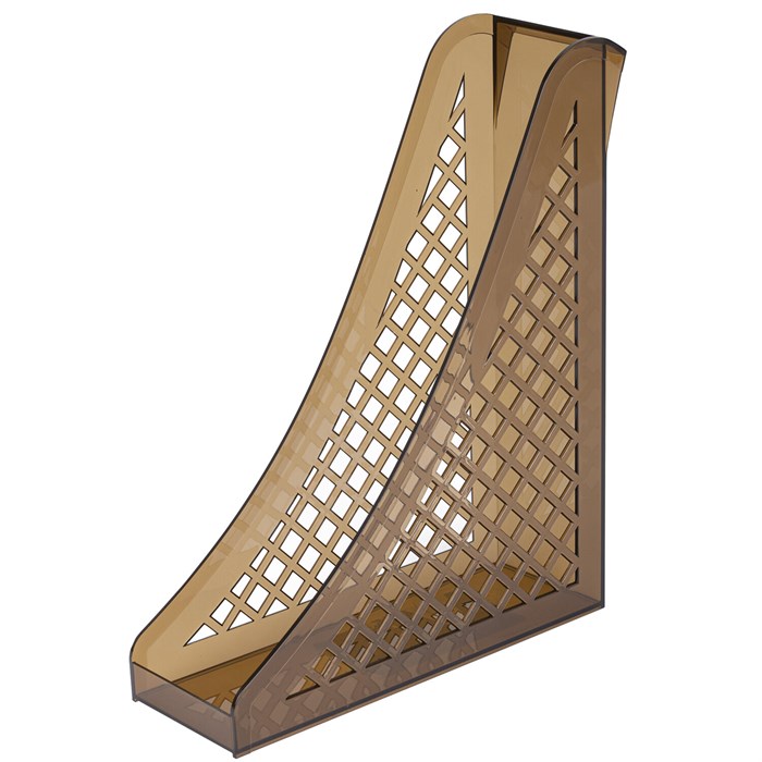 Лоток вертикальный для бумаг BRAUBERG ECO, 240х80х290 мм, сетчатый, дымчатый, 239015 239015