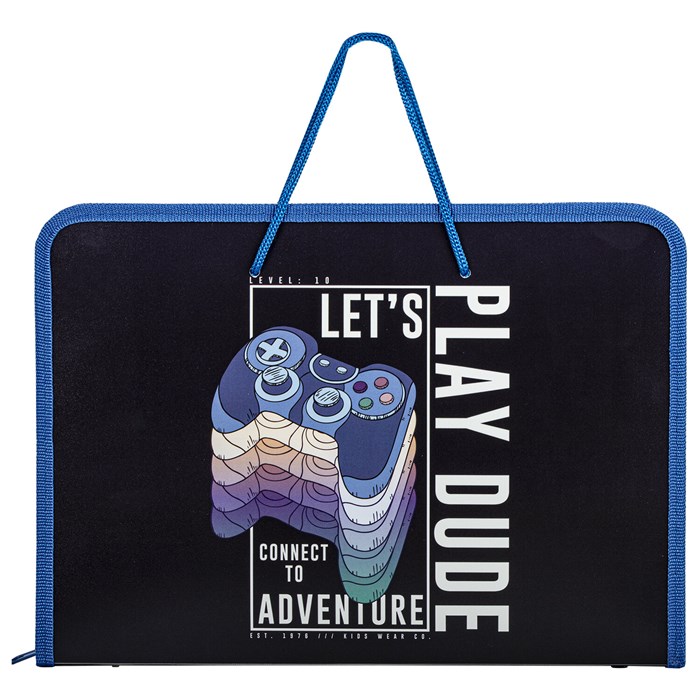 Папка для труда на молнии с ручками ПИФАГОР А4, 1 отделение, пластик, органайзер, "Aracde Fun", 271474 271474