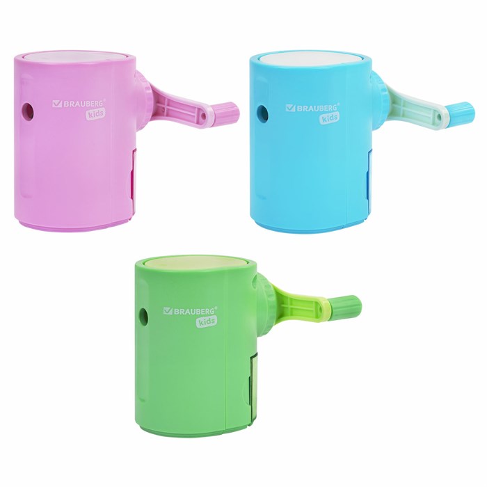 Точилка механическая BRAUBERG KIDS, для простых и цветных карандашей, цвет корпуса ассорти, 272006 272006