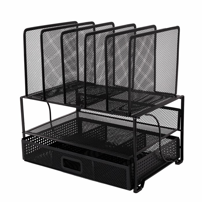 Органайзер многосекционный металлический BRAUBERG "Germanium", 335х228х335 мм, черный, 272474 272474