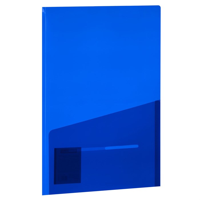 Папка-уголок 2 кармана, непрозрачная, А4, BRAUBERG "SPECIAL", синяя, 0,18 мм, 273060 273060
