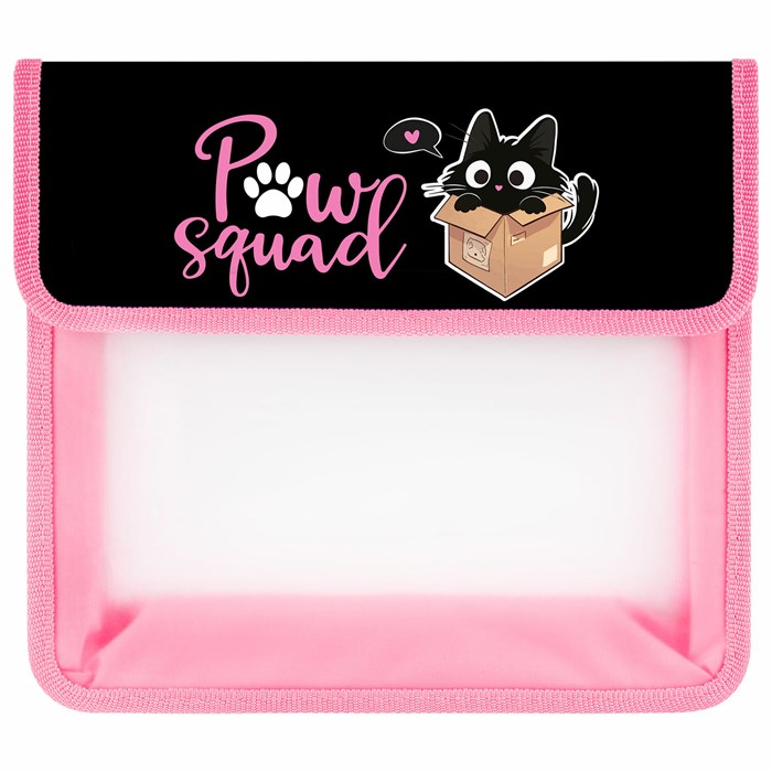 Папка для тетрадей ЮНЛАНДИЯ А5, пластик, 2 отделения, клапан на липучке, "Box cat", 273331 273331