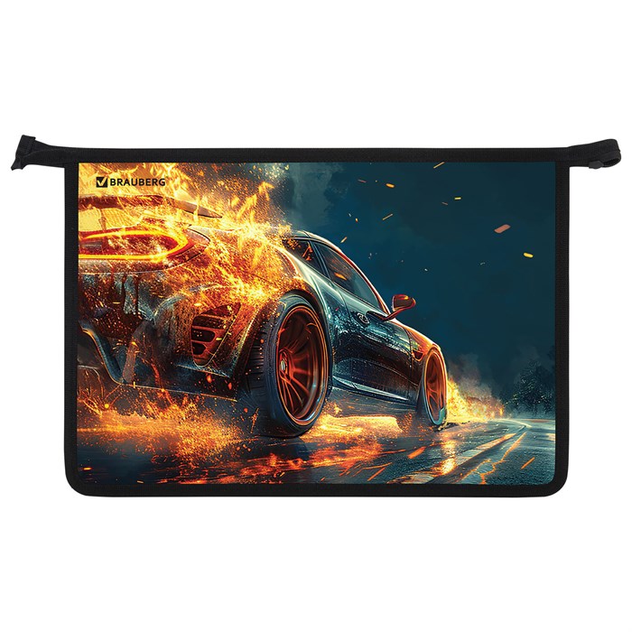 Папка для труда на молнии BRAUBERG А4, 2 отделения, органайзер, "Speed increase", 273404 273404